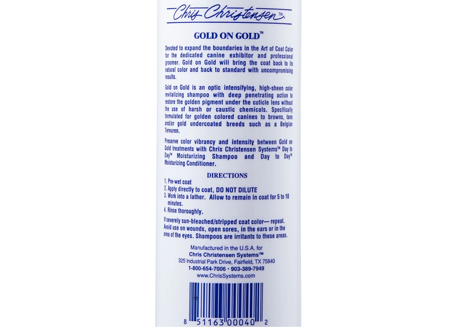 Chris Christensen Systems Gold On Gold Shampoo 473 Ml 4 Chris Christensen Systems Gold On Gold Shampoo 473 Ml - Image 4
