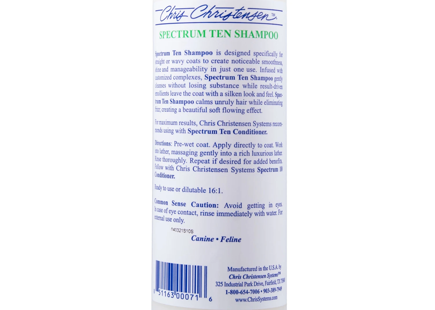 Chris Christensen Systems Spectrum Ten Soft & Smooth Coat Shampoo 473 Ml 4 Chris Christensen Systems Spectrum Ten Soft & Smooth Coat Shampoo 473 Ml - Image 4