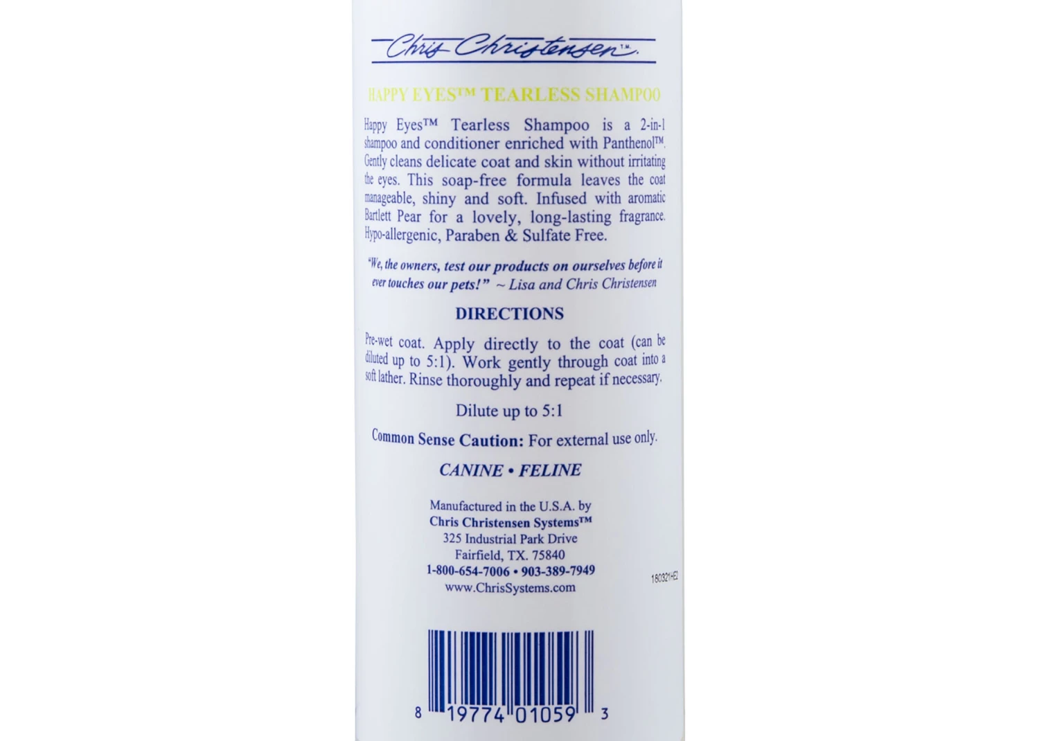 Chris Christensen Systems Happy Eyes Tearless Shampoo 473 Ml 4 Chris Christensen Systems Happy Eyes Tearless Shampoo 473 Ml - Image 4