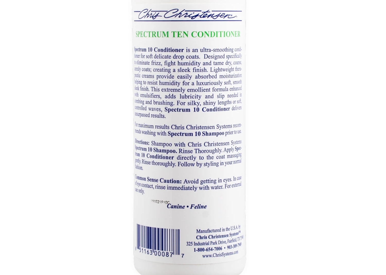 Chris Christensen Systems Spectrum Ten Soft & Smooth Coat 473 Ml Conditioner 4 Chris Christensen Systems Spectrum Ten Soft & Smooth Coat 473 Ml Conditioner - Image 4