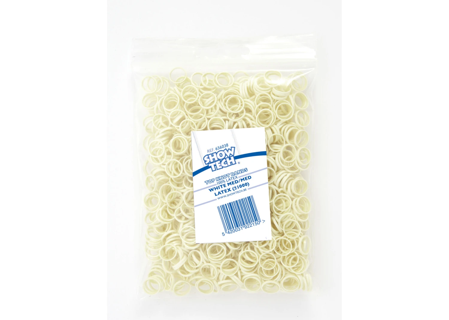 Show Tech Latex Bands Medium-Medium White - 1000 Pcs Top Knot Bands 1 Show Tech Latex Bands Medium-Medium White - 1000 Pcs Top Knot Bands