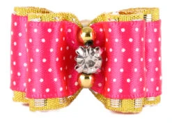 Show Tech Fancy Polka Dot Bows With Elastic 50 Pcs Bows -Pet Care Shop 65ste662